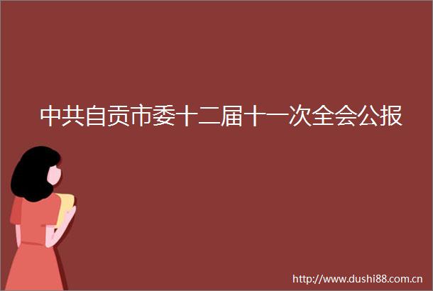 自贡市委十二届十一次全会公报