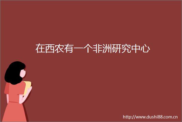 在西农有一个非洲研究中心