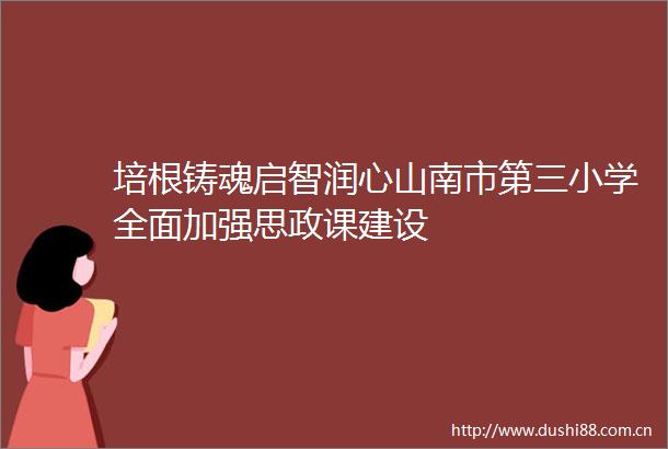 培根铸魂启智润心山南市第三小学全面加强思政课建设