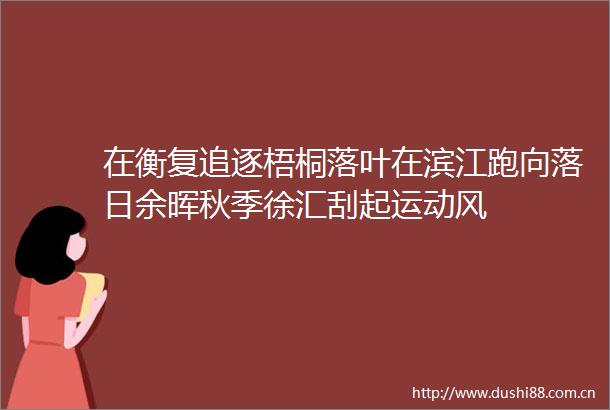 在衡复追逐梧桐落叶在滨江跑向落日余晖秋季徐汇刮起运动风