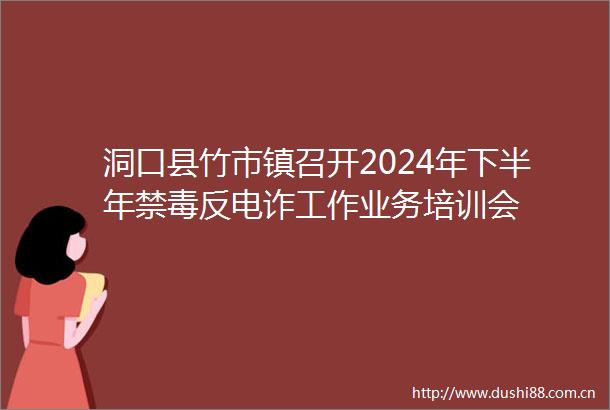 洞口县竹市镇召开2024年下半年禁毒反电诈工作业务培训会