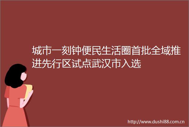 城市一刻钟便民生活圈首批全域推进先行区试点武汉市入选