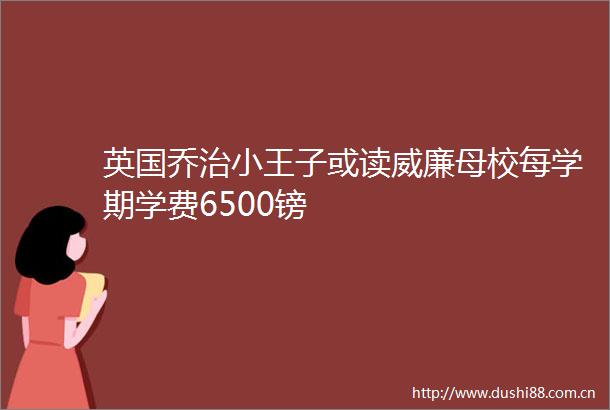 英国乔治小王子或读威廉母校每学期学费6500镑