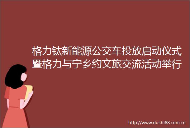 格力钛新能源公交车投放启动仪式暨格力与宁乡约文旅交流活动举行