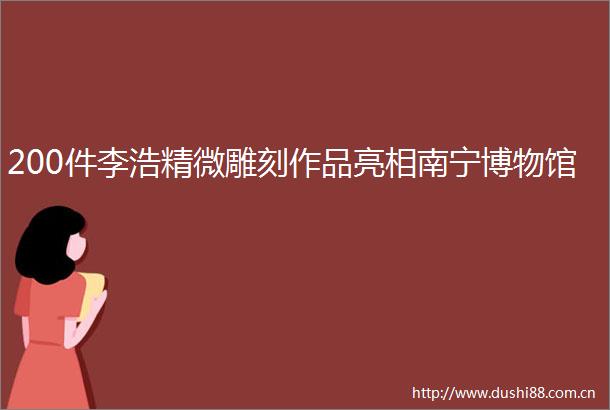 200件李浩精微雕刻作品亮相南宁博物馆