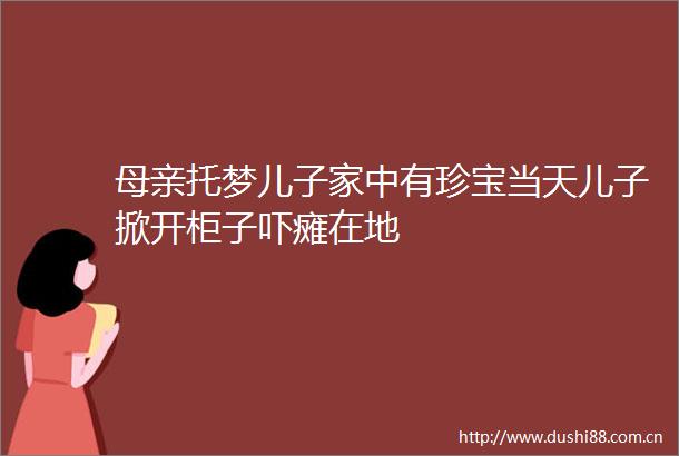 母亲托梦儿子家中有珍宝当天儿子掀开柜子吓瘫在地
