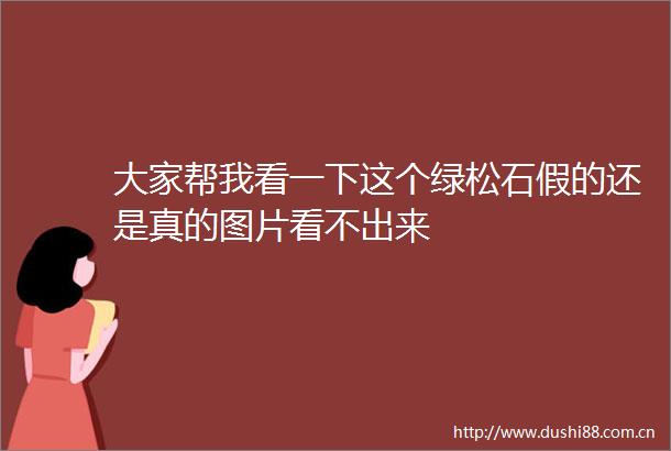 大家帮我看一下这个绿松石假的还是真的图片看不出来