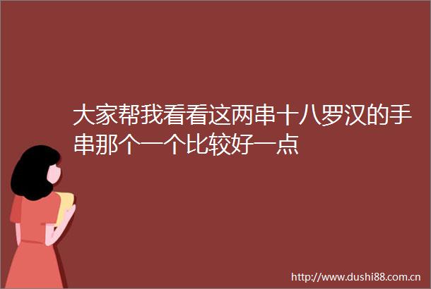 大家帮我看看这两串十八罗汉的手串那个一个比较好一点