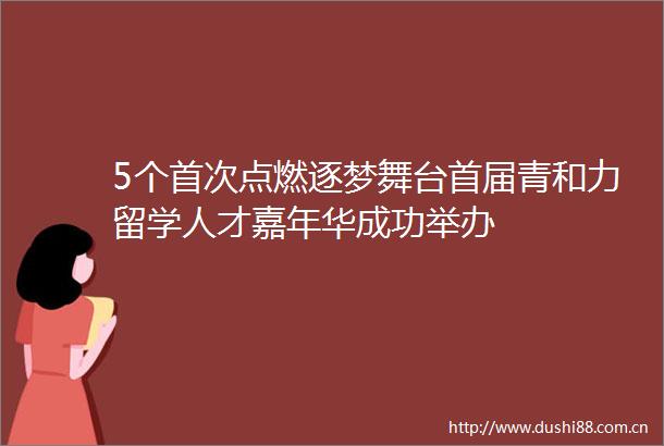 5个首次点燃逐梦舞台首届青和力留学人才嘉年华成功举办