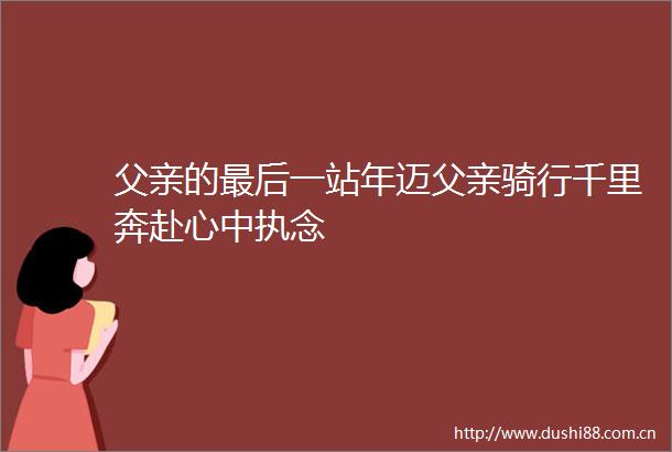 父亲的最后一站年迈父亲骑行千里奔赴心中执念