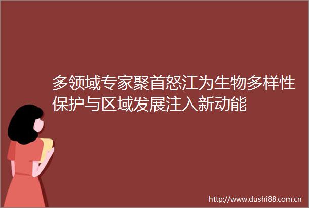 多领域专家聚首怒江为生物多样性保护与区域发展注入新动能