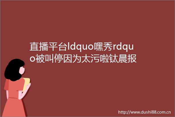 直播平台ldquo嘿秀rdquo被叫停因为太污啦钛晨报