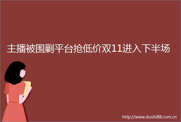 主播被围剿平台抢低价双11进入下半场