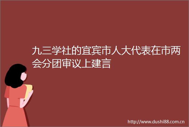 九三学社的宜宾市人大代表在市两会分团审议上建言