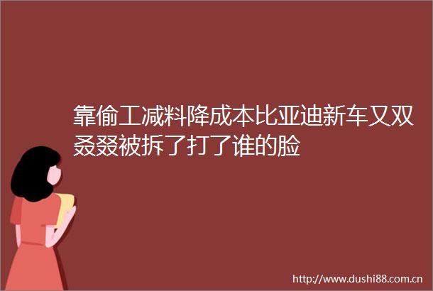 靠偷工减料降成本比亚迪新车又双叒叕被拆了打了谁的脸