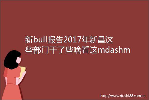 新bull报告2017年新昌这些部门干了些啥看这mdashmdash