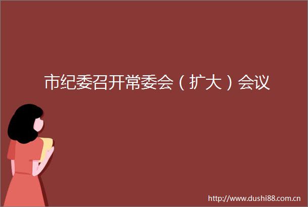 市纪委召开常委会（扩大）会议