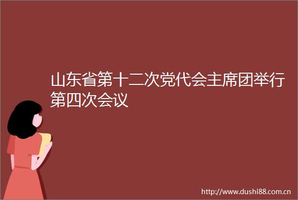 山东省第十二次党代会团举行第四次会议