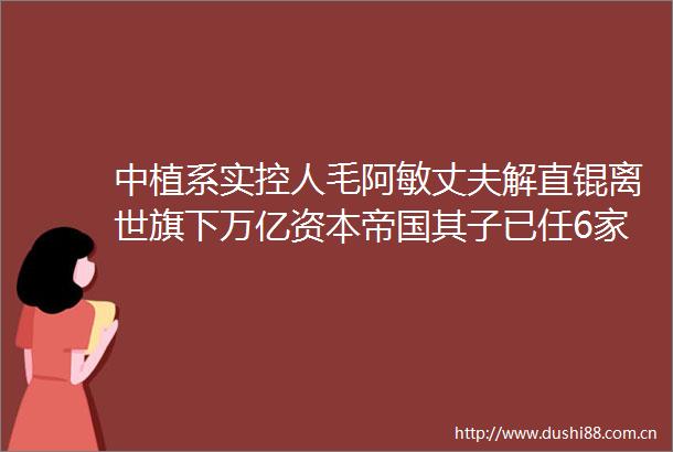 中植系实控人毛阿敏丈夫解直锟离世旗下万亿资本帝国其子已任6家公司高管