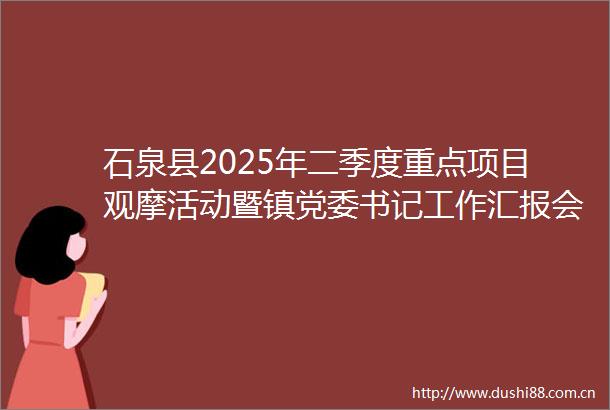 石泉县2025年二季度重点项目观摩活动暨镇党委书记工作汇报会召开