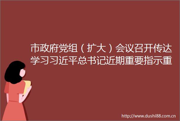 市党组（扩大）会议召开传达学习总书记近期重要指示重要文章和国务院常务会议精神
