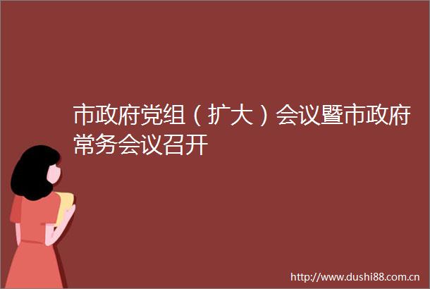 市党组（扩大）会议暨市常务会议召开