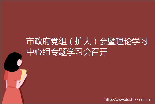 市党组（扩大）会暨理论学习中心组专题学习会召开