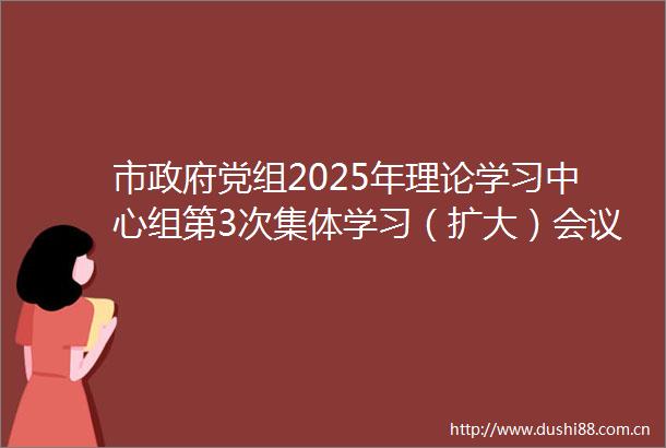 市党组2025年理论学习中心组第3次集体学习（扩大）会议召开