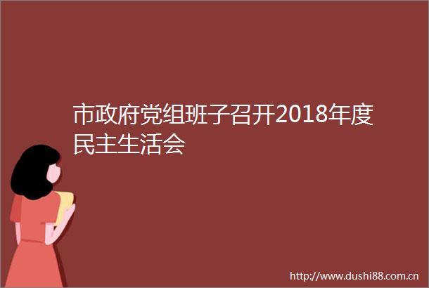 市党组班子召开2018年度民主生活会
