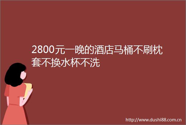 2800元一晚的酒店马桶不刷枕套不换水杯不洗