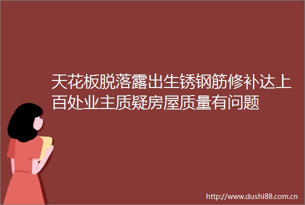 天花板脱落露出生锈钢筋修补达上百处业主质疑房屋质量有问题