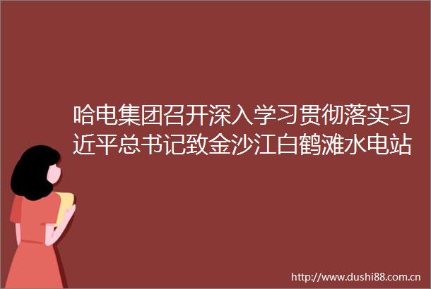 哈电集团召开深入学习贯彻落实总书记致金沙江白鹤滩水电站首批机组投产发电贺信重要指示精神四周年座谈会