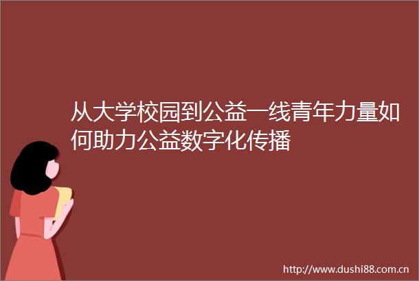 从大学校园到公益一线青年力量如何助力公益数字化传播