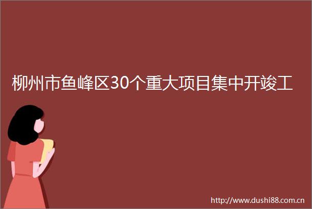 柳州市鱼峰区30个重大项目集中开竣工
