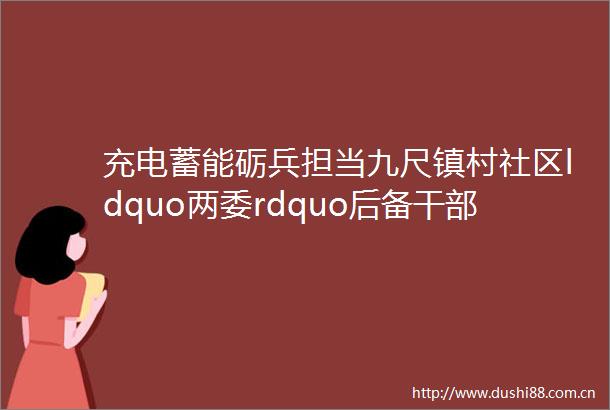 充电蓄能砺兵担当九尺镇村社区ldquo两委rdquo后备ldquo青苗培优rdquo工程