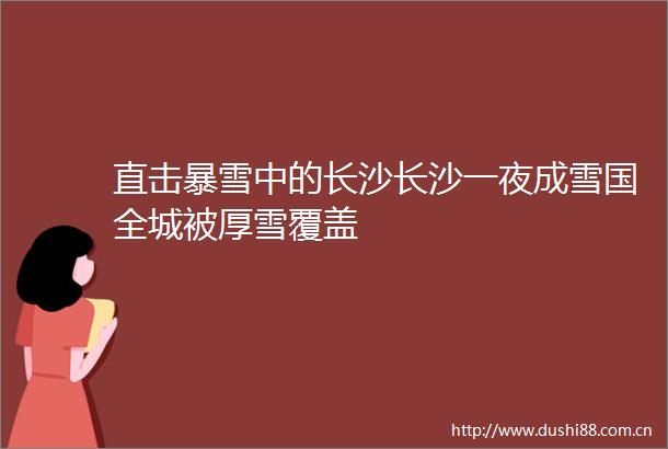直击暴雪中的长沙长沙一夜成雪国全城被厚雪覆盖