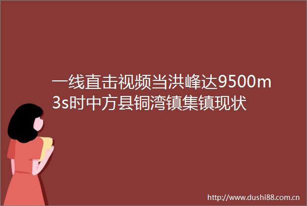 一线直击视频当洪峰达9500m3s时中方县铜湾镇集镇现状