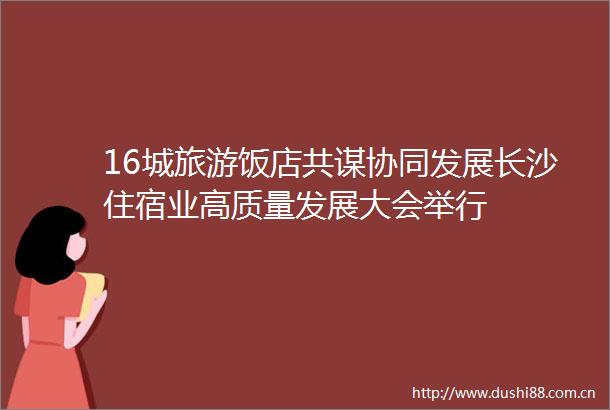 16城旅游饭店共谋协同发展长沙住宿业高质量发展大会举行