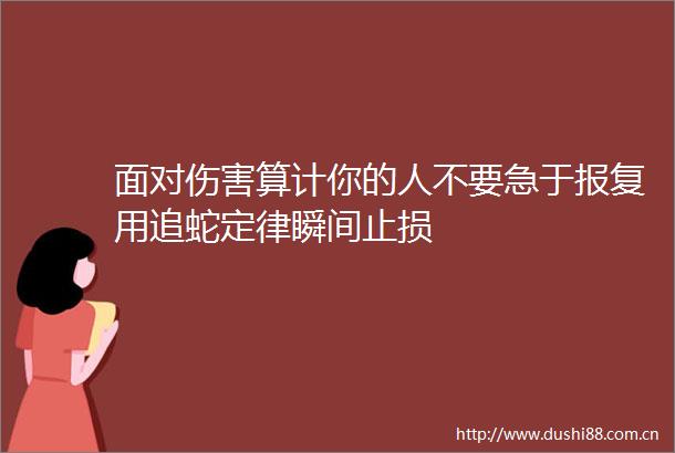 面对伤害算计你的人不要急于用追蛇定律瞬间止损