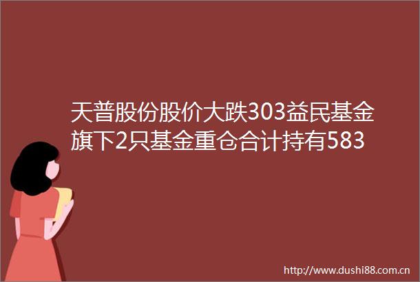 天普股份股价大跌303益民基金旗下2只基金重仓合计持有583万股浮亏损失344万元