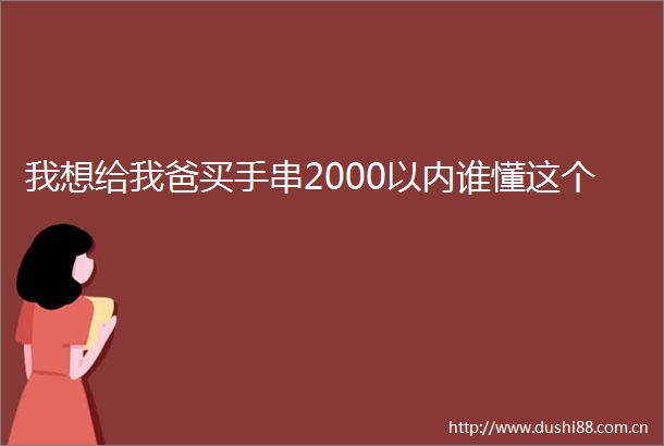 我想给我爸买手串2000以内谁懂这个