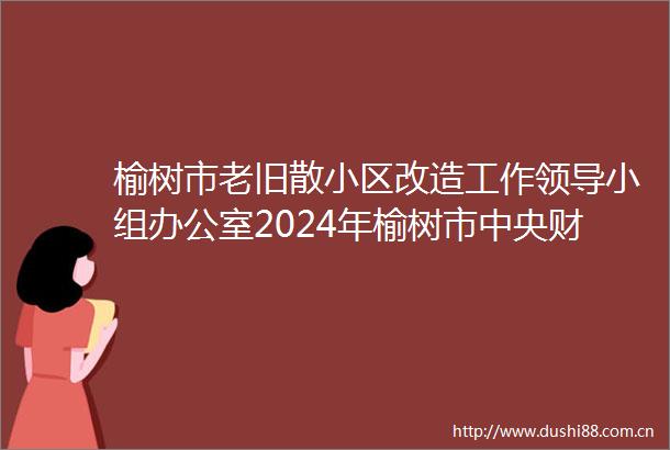 榆树市老旧散小区改造工作小组办公室2024年榆树市中央财政城镇保障性安居工程老旧小区改造项目7标段成交公告