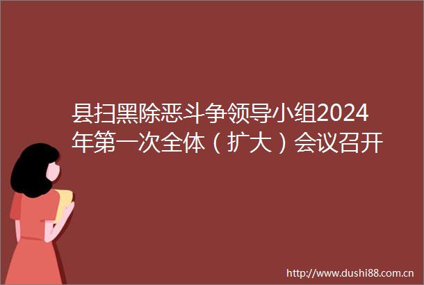 县扫黑除恶斗争小组2024年第一次全体（扩大）会议召开