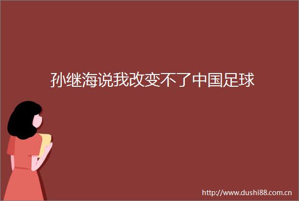 孙继海说我改变不了足球