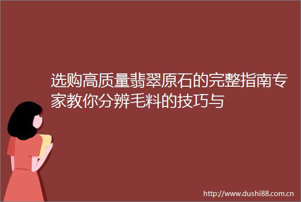 选购高质量翡翠原石的完整指南专家教你分辨毛料的技巧与
