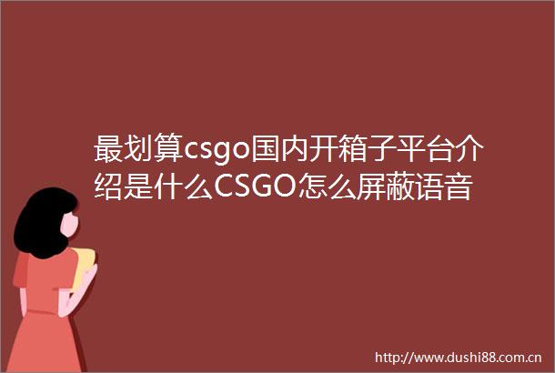 最划算csgo国内开箱子平台介绍是什么CSGO怎么屏蔽语音