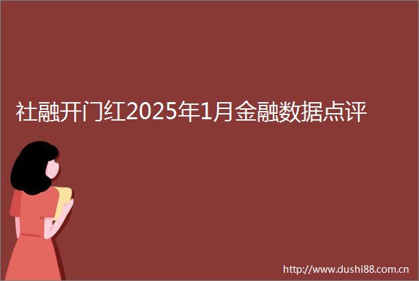 社融开门红2025年1月金融数据点评