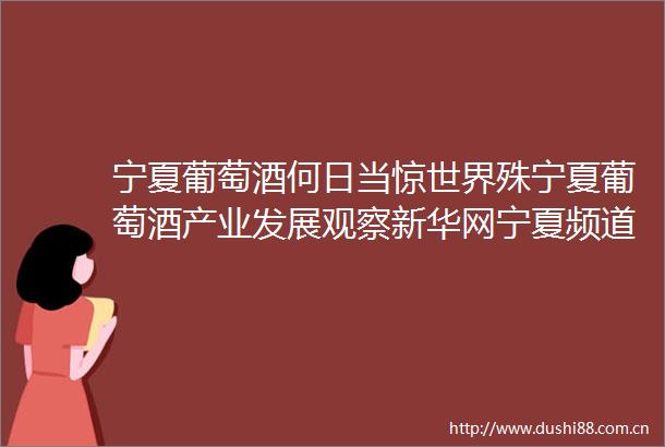 宁夏葡萄酒何日当惊世界殊宁夏葡萄酒产业发展观察新华网宁夏频道