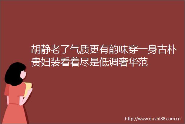 胡静老了气质更有韵味穿一身古朴贵妇装看着尽是低调奢华范