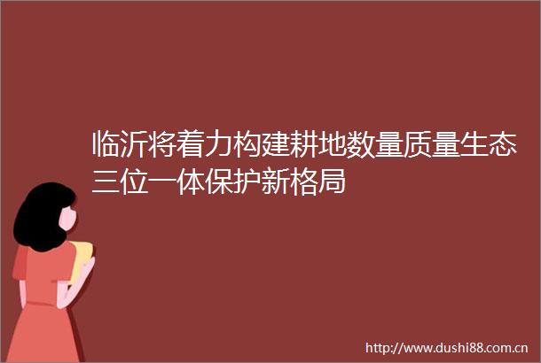 临沂将着力构建耕地数量质量生态三位一体保护新格局